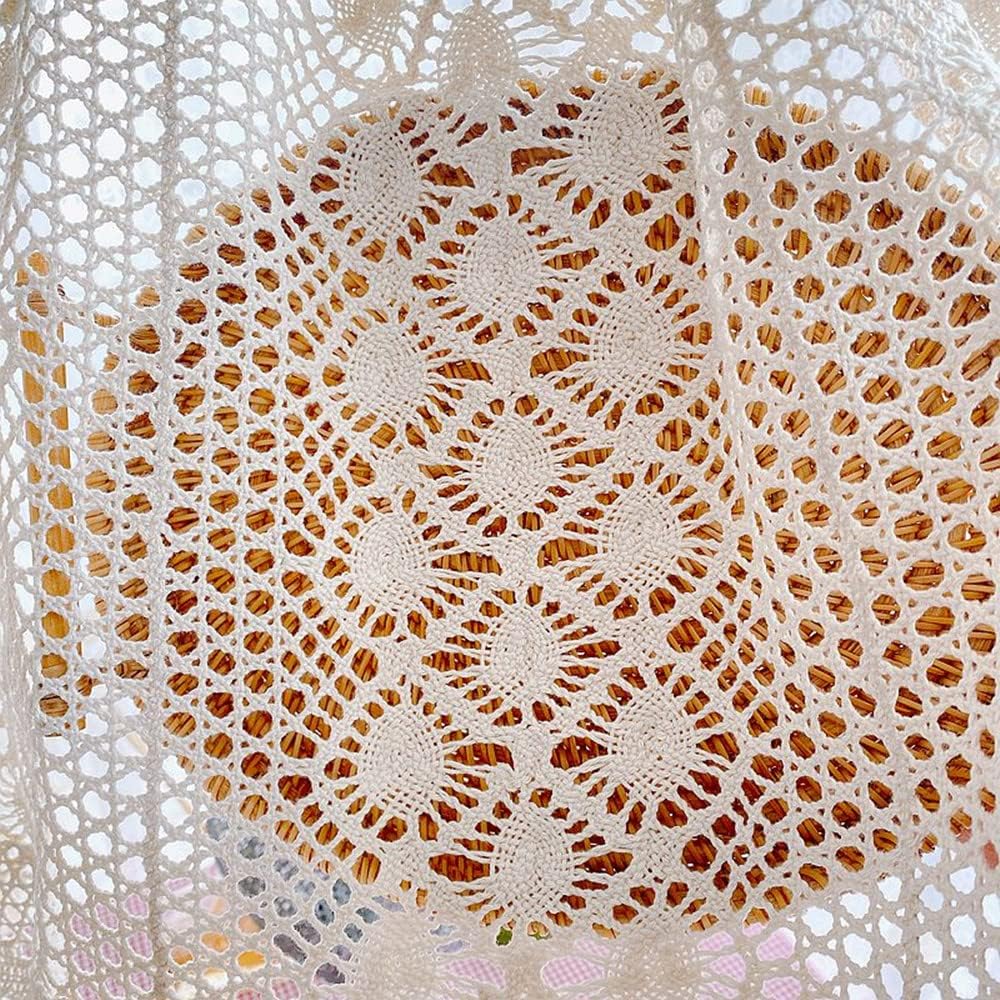 Rustic Crochet Curtain Valance for Kitchen Bathroom