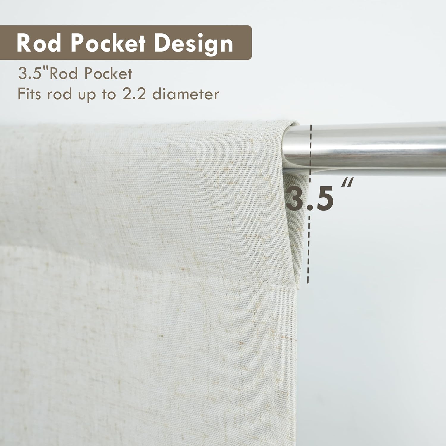 DriftAway Double Layer Linen Blackout Tie Up Curtains
