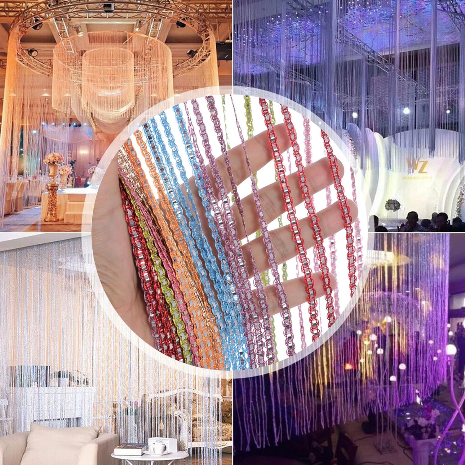 Wedhapy Door Fly Screen Curtain 3937x7874 Inch Tassel Style