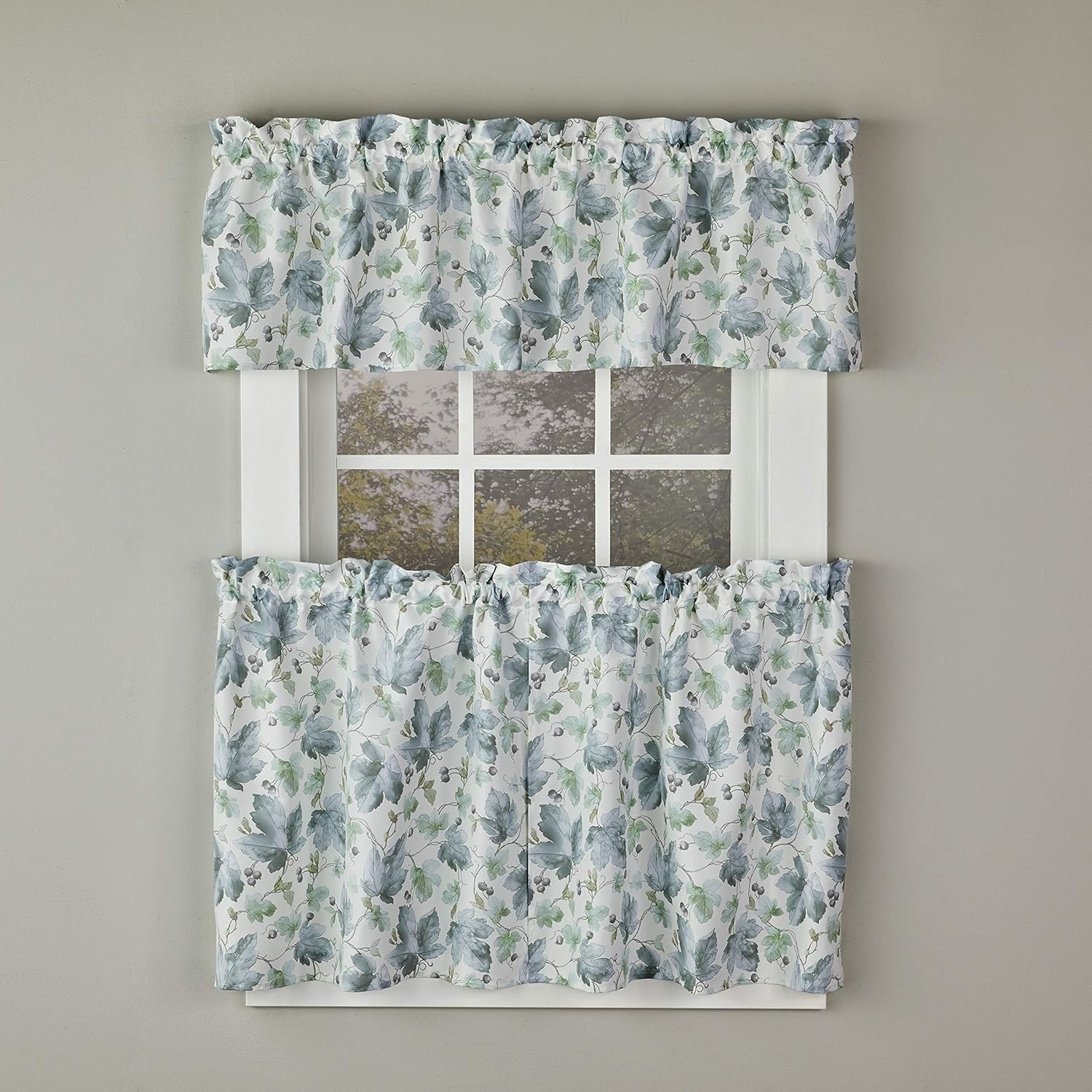 SKL Home Harvest Falling Leaves Valance 58x13 Blue