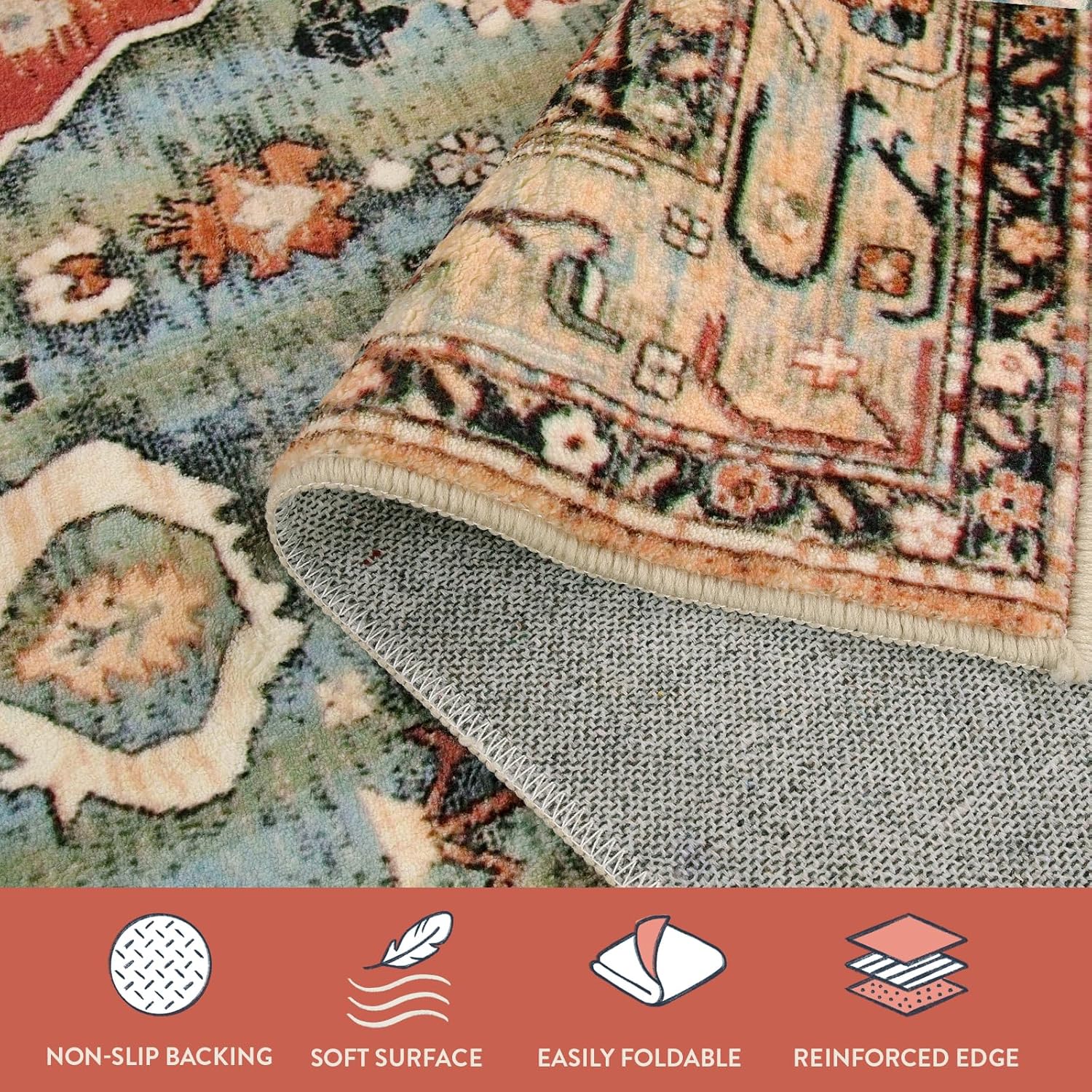 Lahome Boho Tribal 2x6ft Washable Hallway Rug