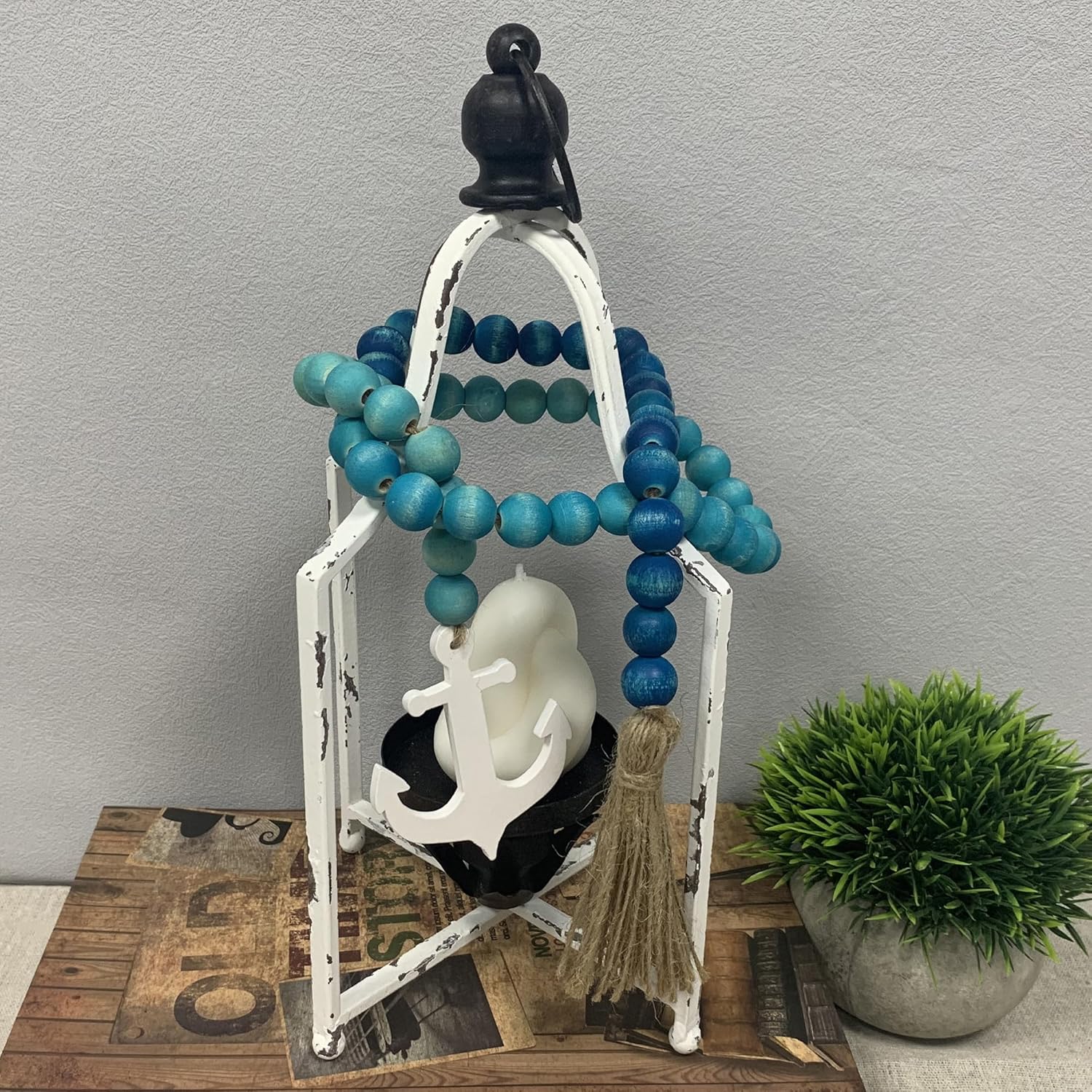 40 Inch Handmade Farmhouse Bead Garland with Tassel