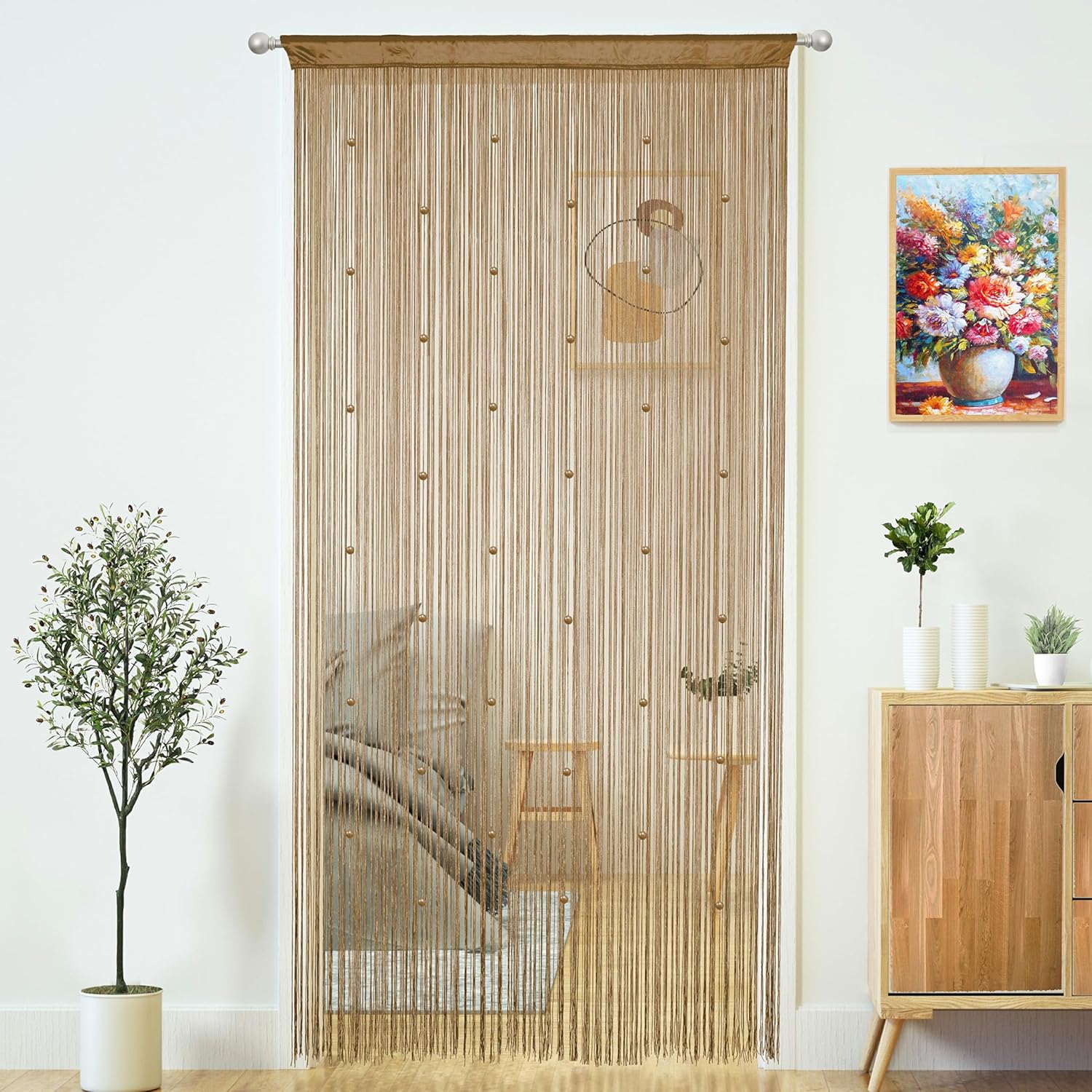 YaoYue Beaded Curtain Door String Decor Panel