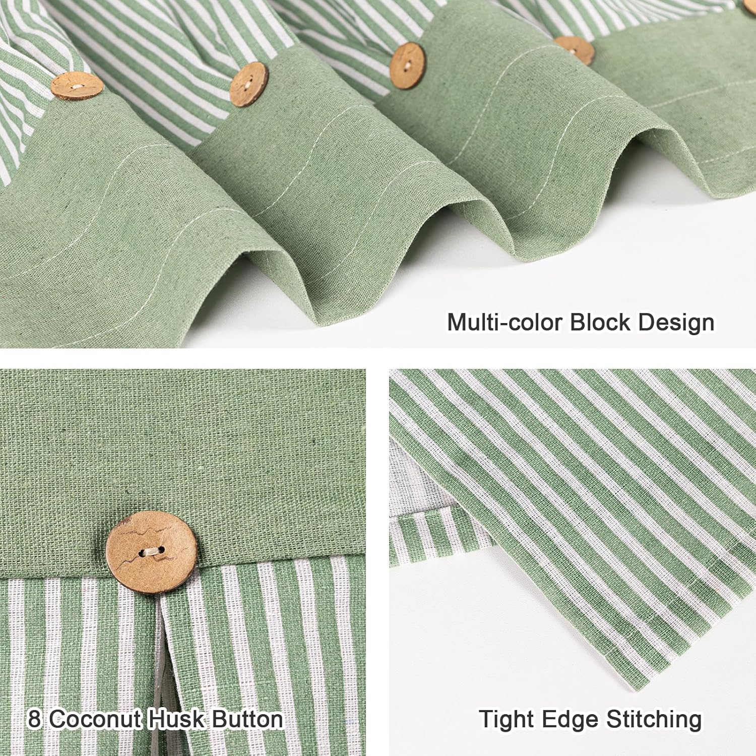 FUANGUI Valance Curtain 42x18 Linen Farmhouse Design