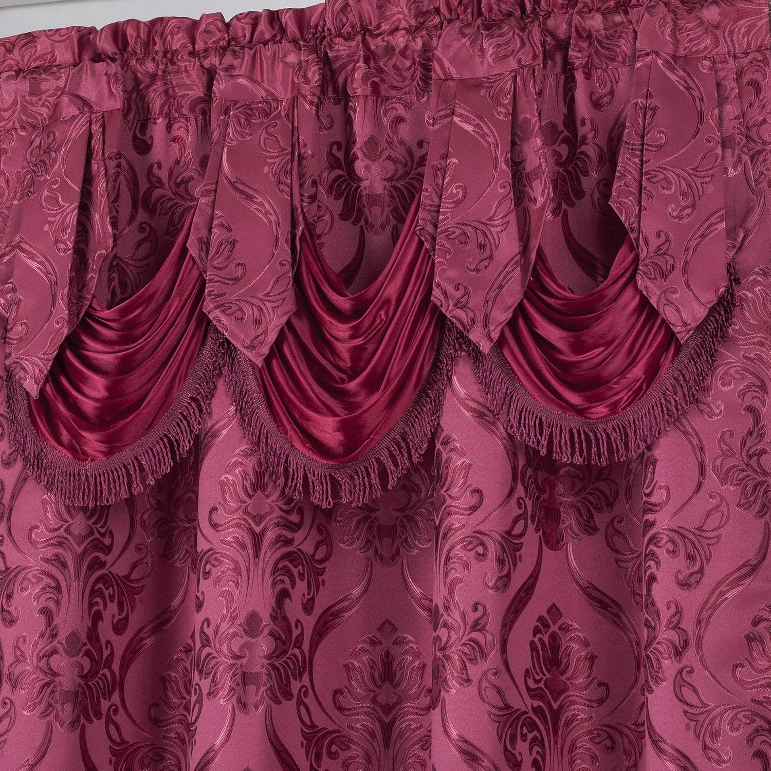 All American Collection 4 Piece Drape Set with Valance and Sheer