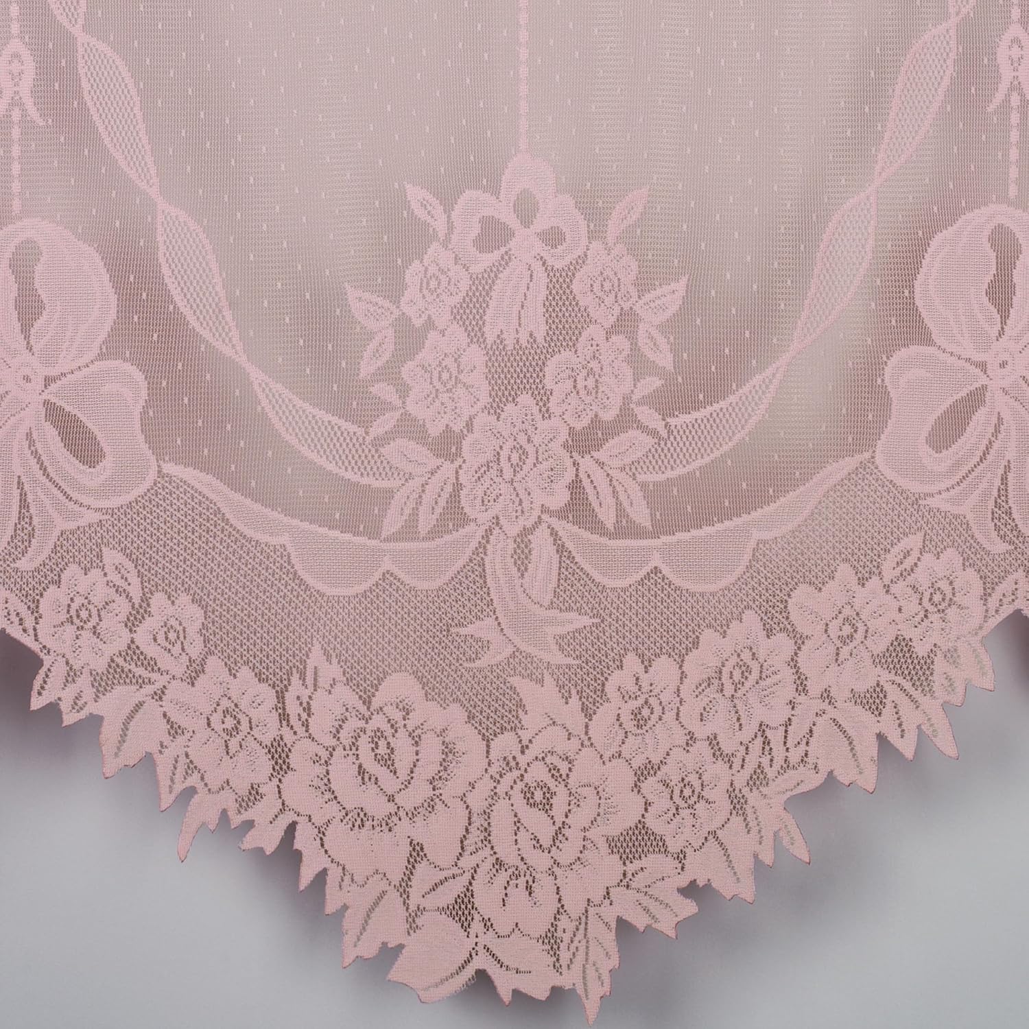 Victorian Rose Garland Lace Window Treatment Set