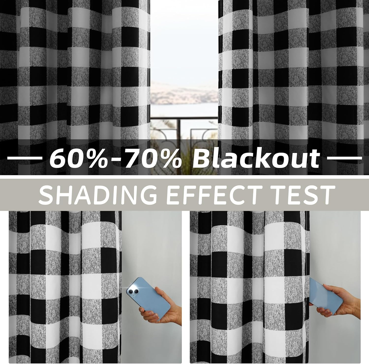 DriftAway Buffalo Plaid Check Curtains 2 Panels 84 Inch