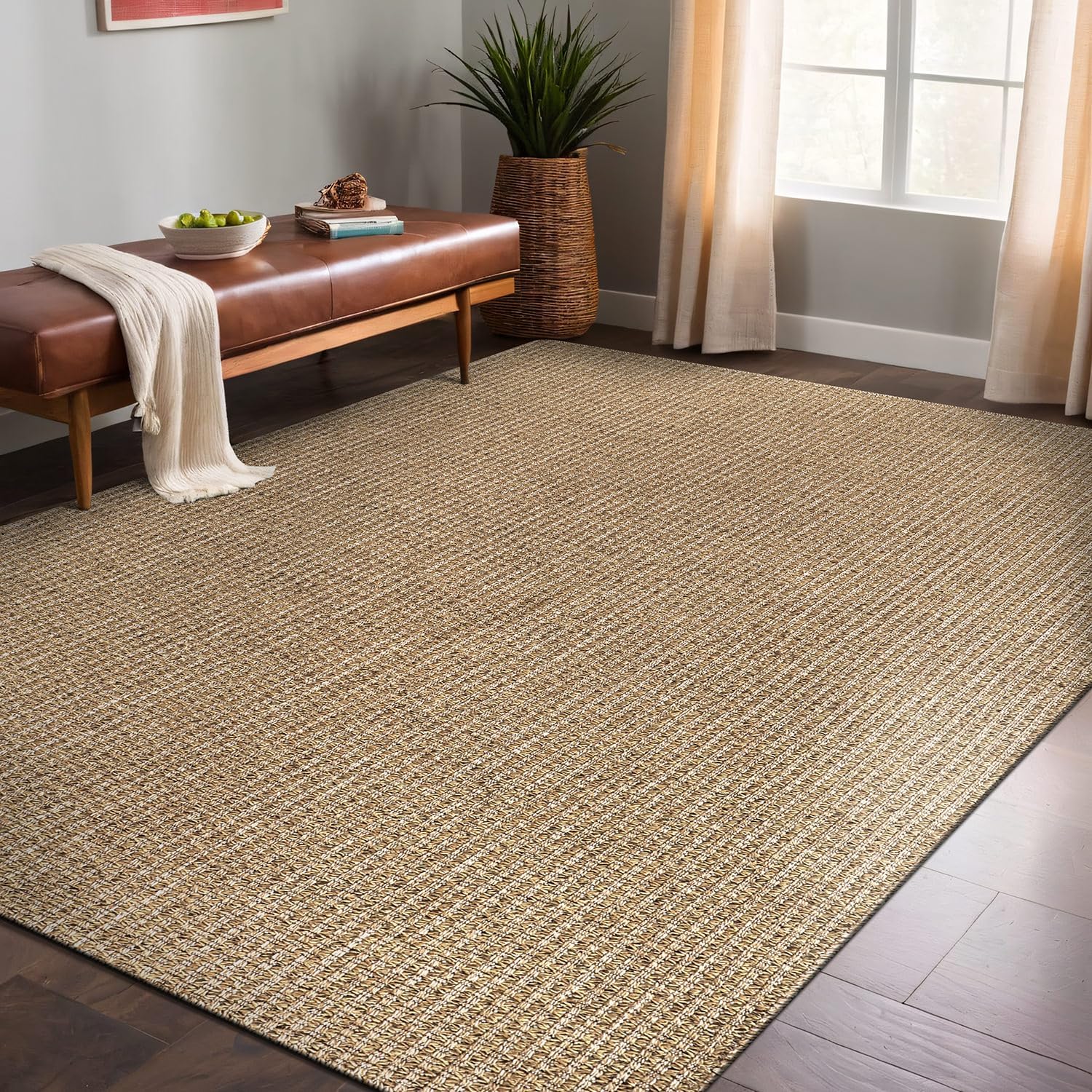 Luul Home Easy Jute Rugs 5x7 Indoor Outdoor