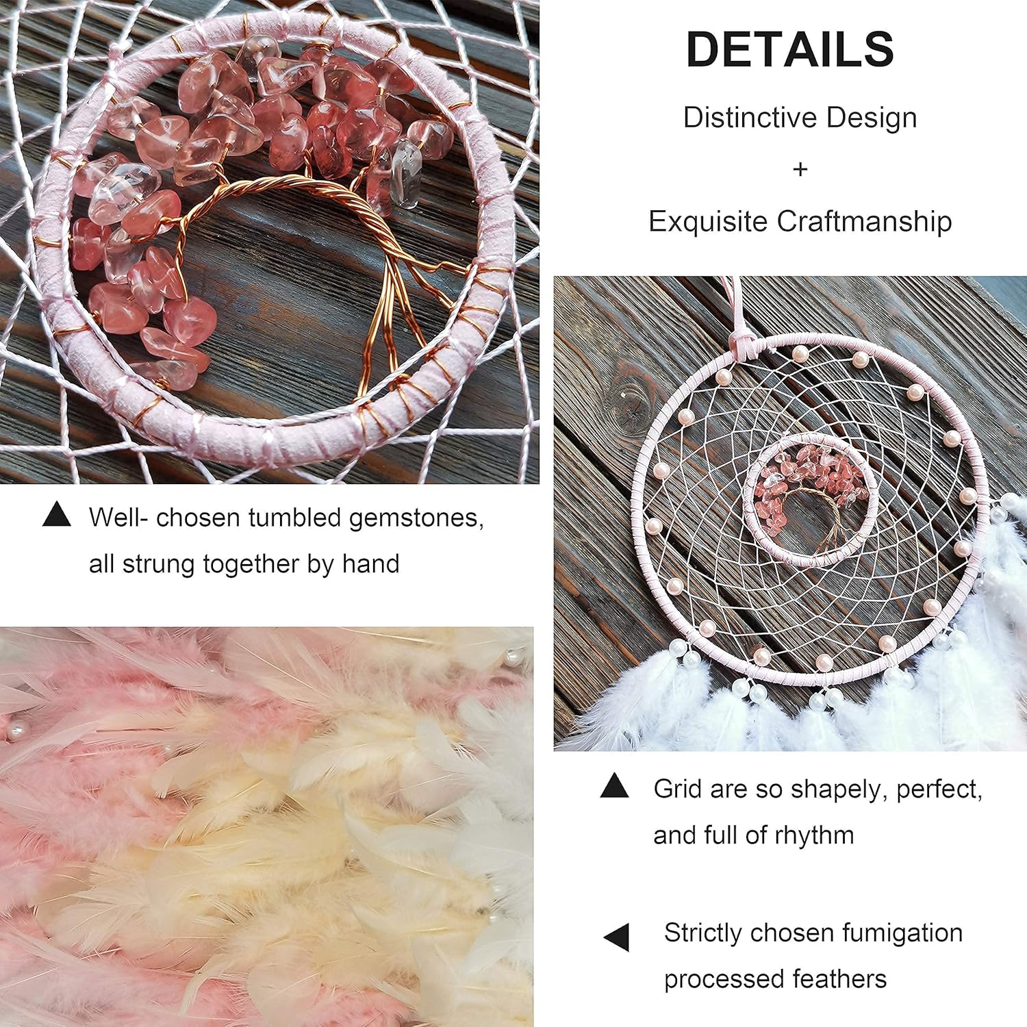 Pink Dream Catcher Tree of Life Wall Decor