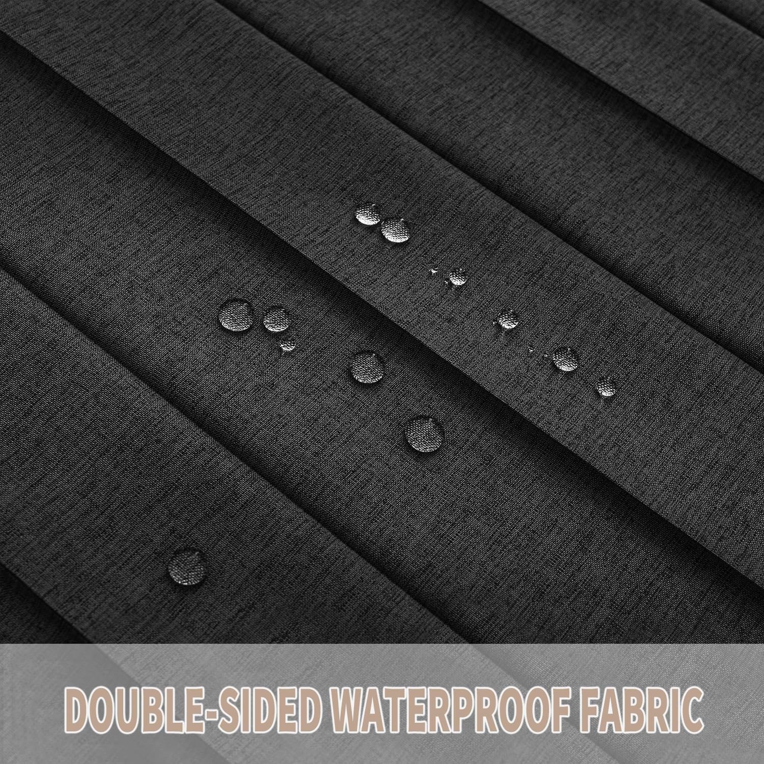 Vatge Black Folding Door Curtain 1 Panel with Tieback