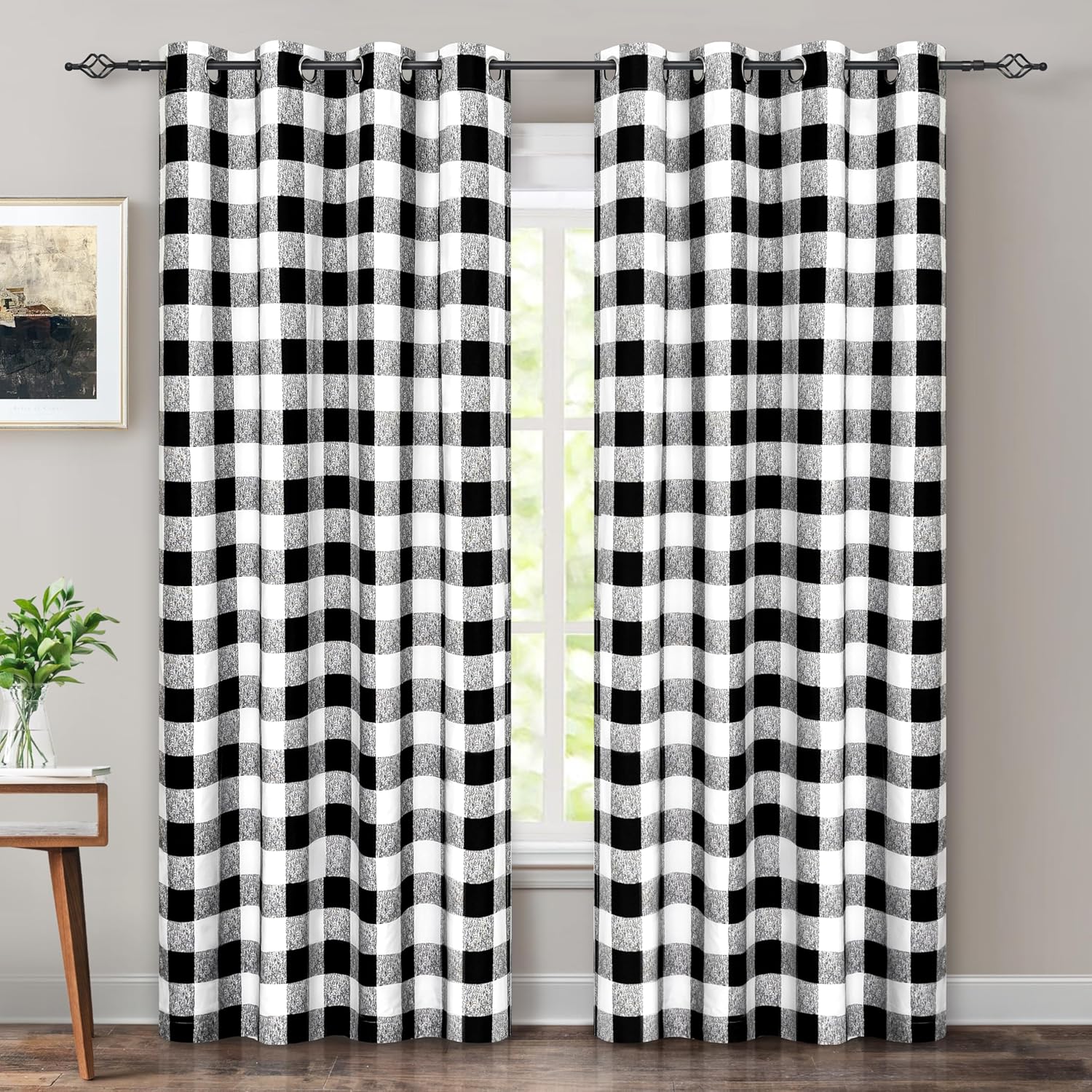 DriftAway Buffalo Plaid Check Curtains 2 Panels 84 Inch