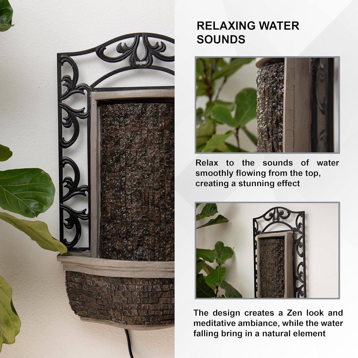 XBrand 3031 H Wall Mounted Waterfall Fountain with Pump