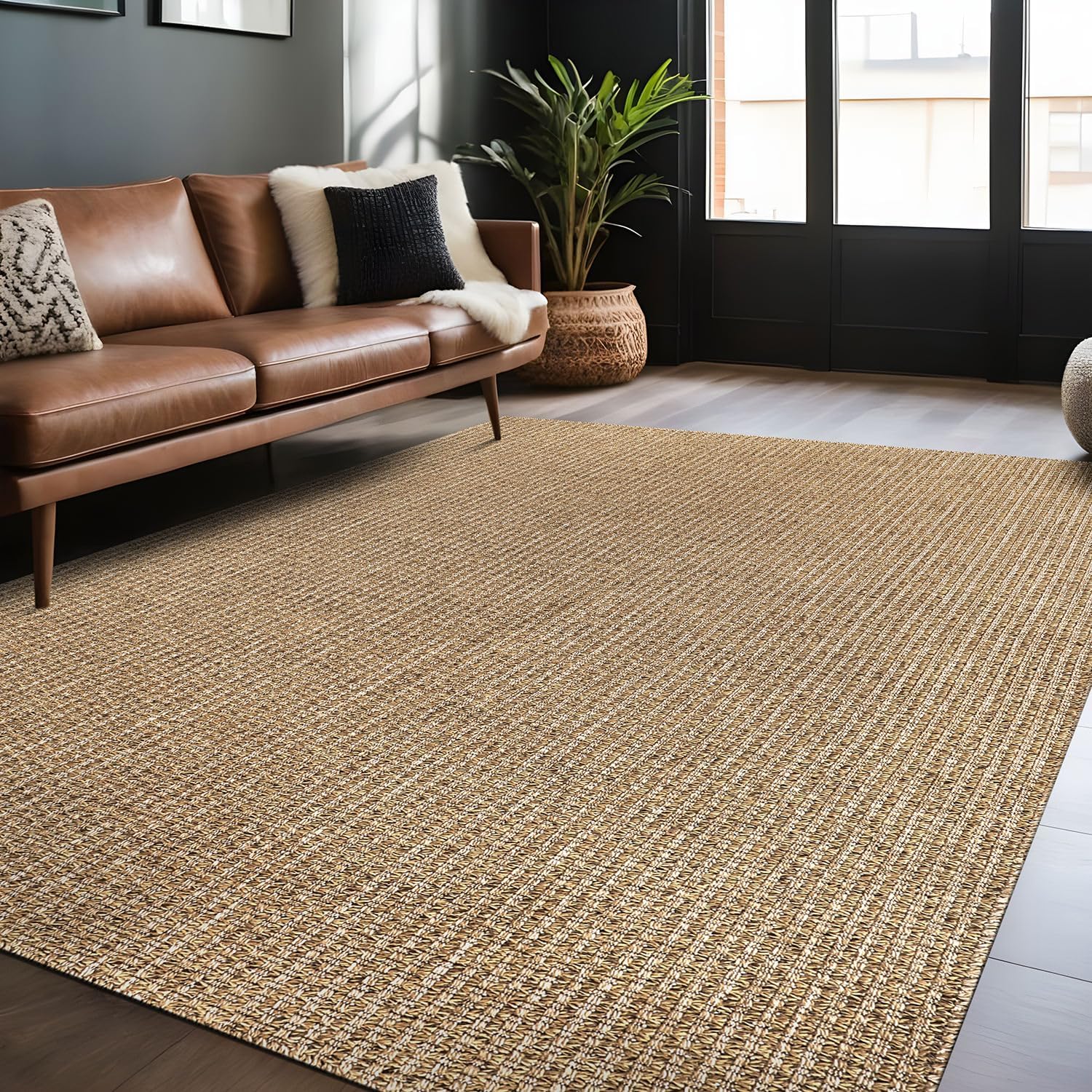 Luul Home Easy Jute Rugs 5x7 Indoor Outdoor