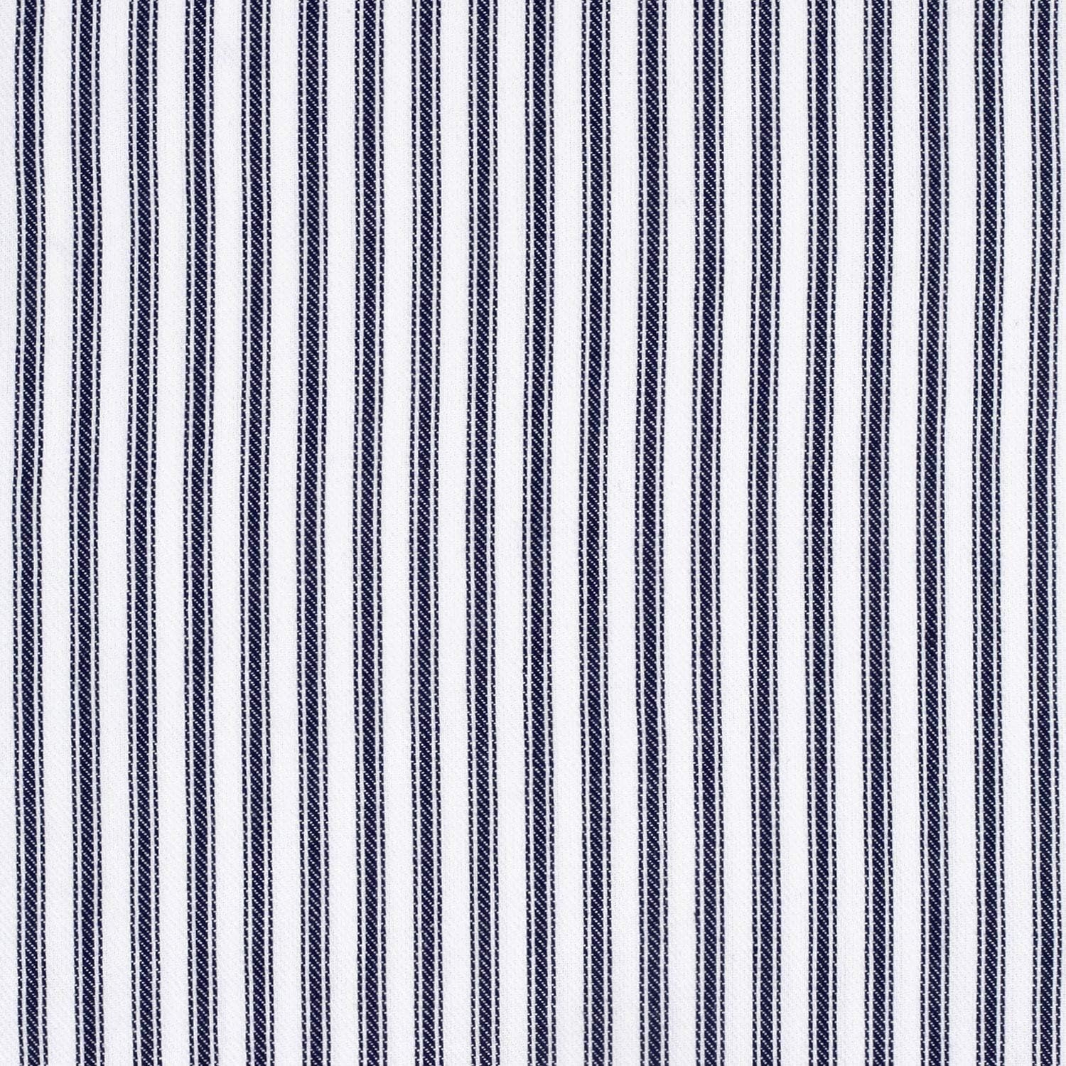 Cackleberry Home Navy Blue White Ticking Stripe Swag Curtains