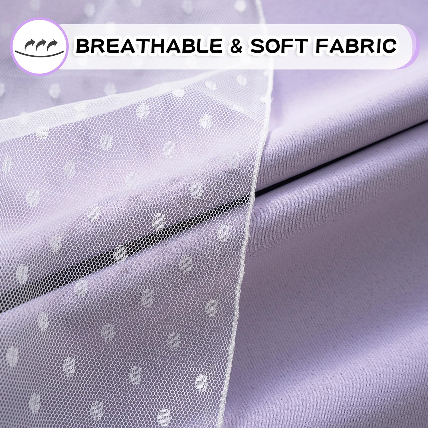 MYSKY HOME Lilac Double Layer Sheer Curtains 84 Inch 2 Panels Set