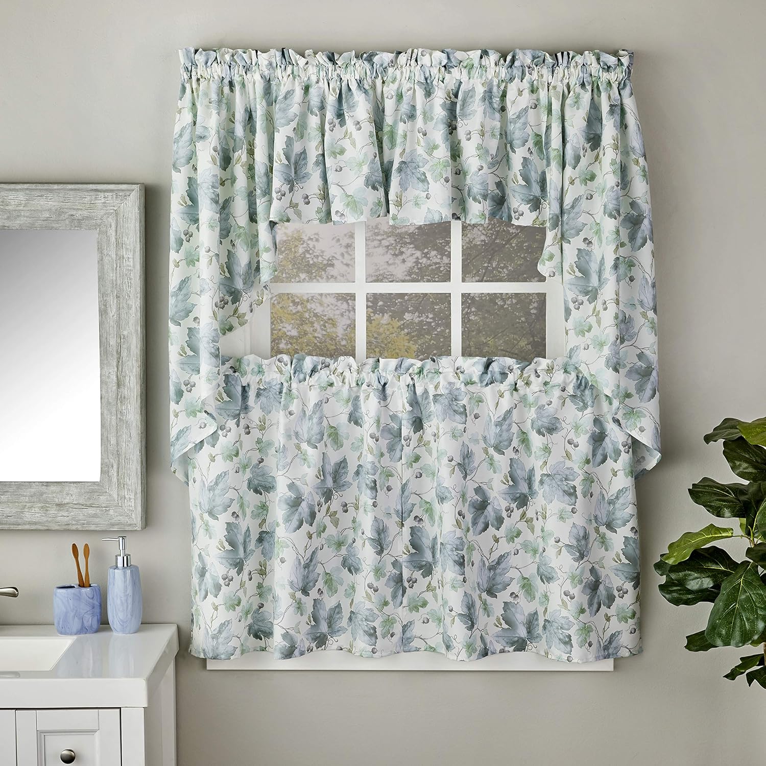 SKL Home Harvest Falling Leaves Valance 58x13 Blue
