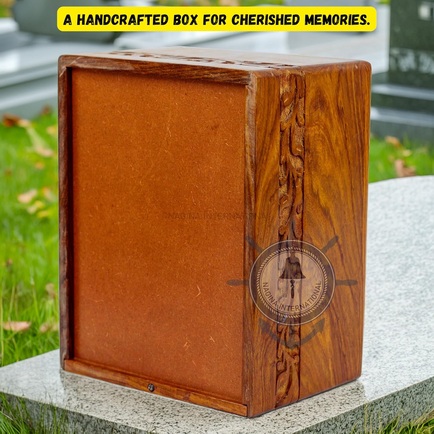 Premium Rosewood Hand Carved Decorative Urn - Medium