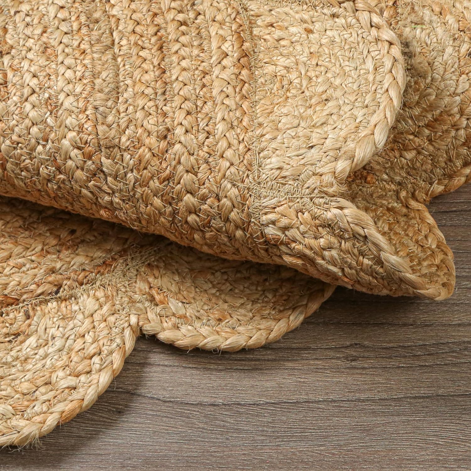 Boho Braided Jute Area Rug 15x3 ft Reversible
