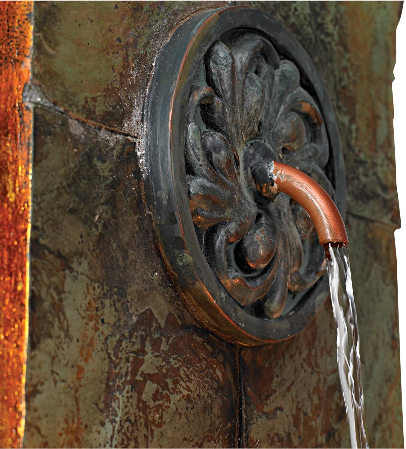 Ibizi 33 Inch Rustic Wall Fountain with LED Light