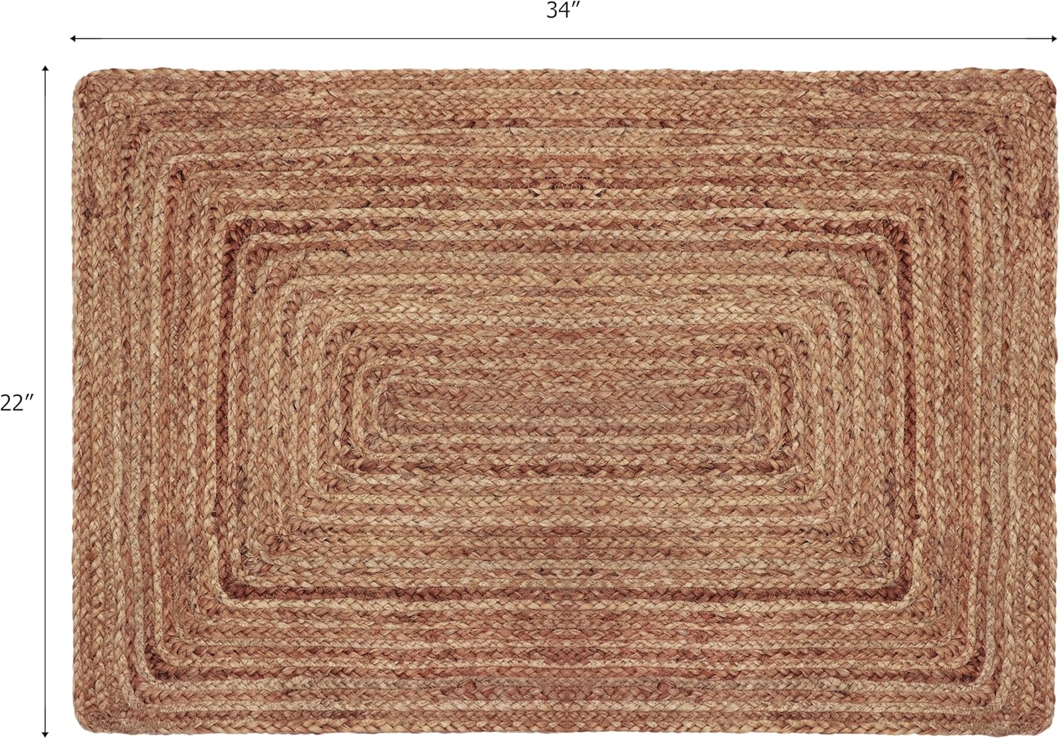 COTTON CRAFT Jute Rug - 22x34 Natural Braided Reversible