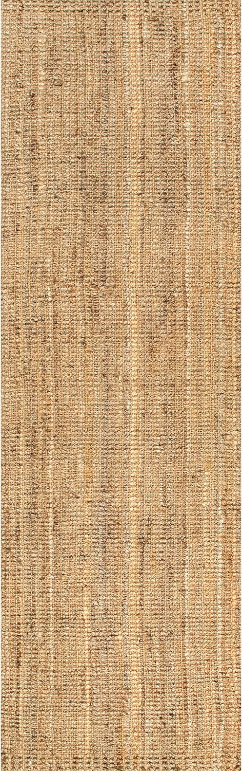 nuLOOM Ashli Solid Jute Runner Rug 26 x 6 Natural