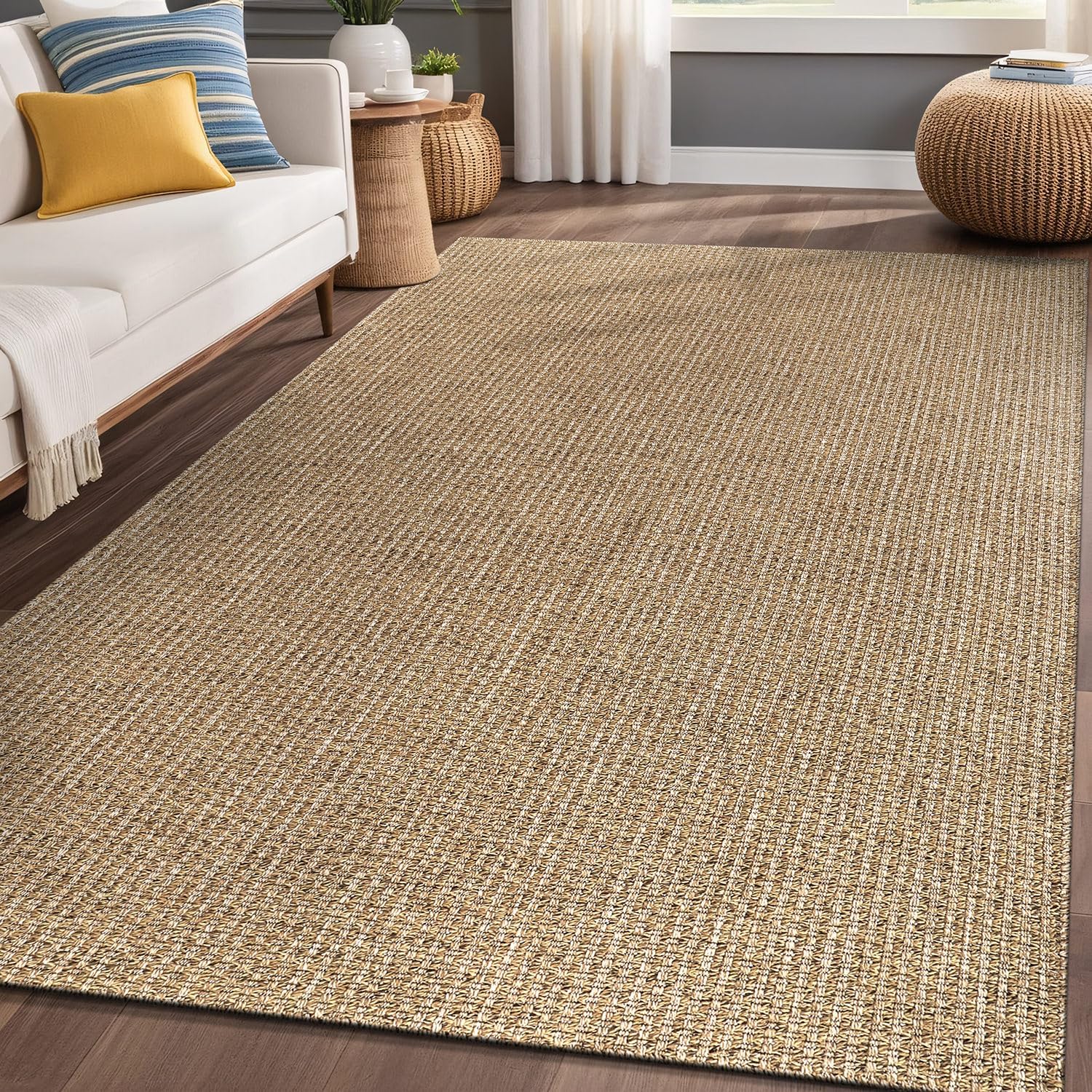 Luul Home Easy Jute Rugs 5x7 Indoor Outdoor