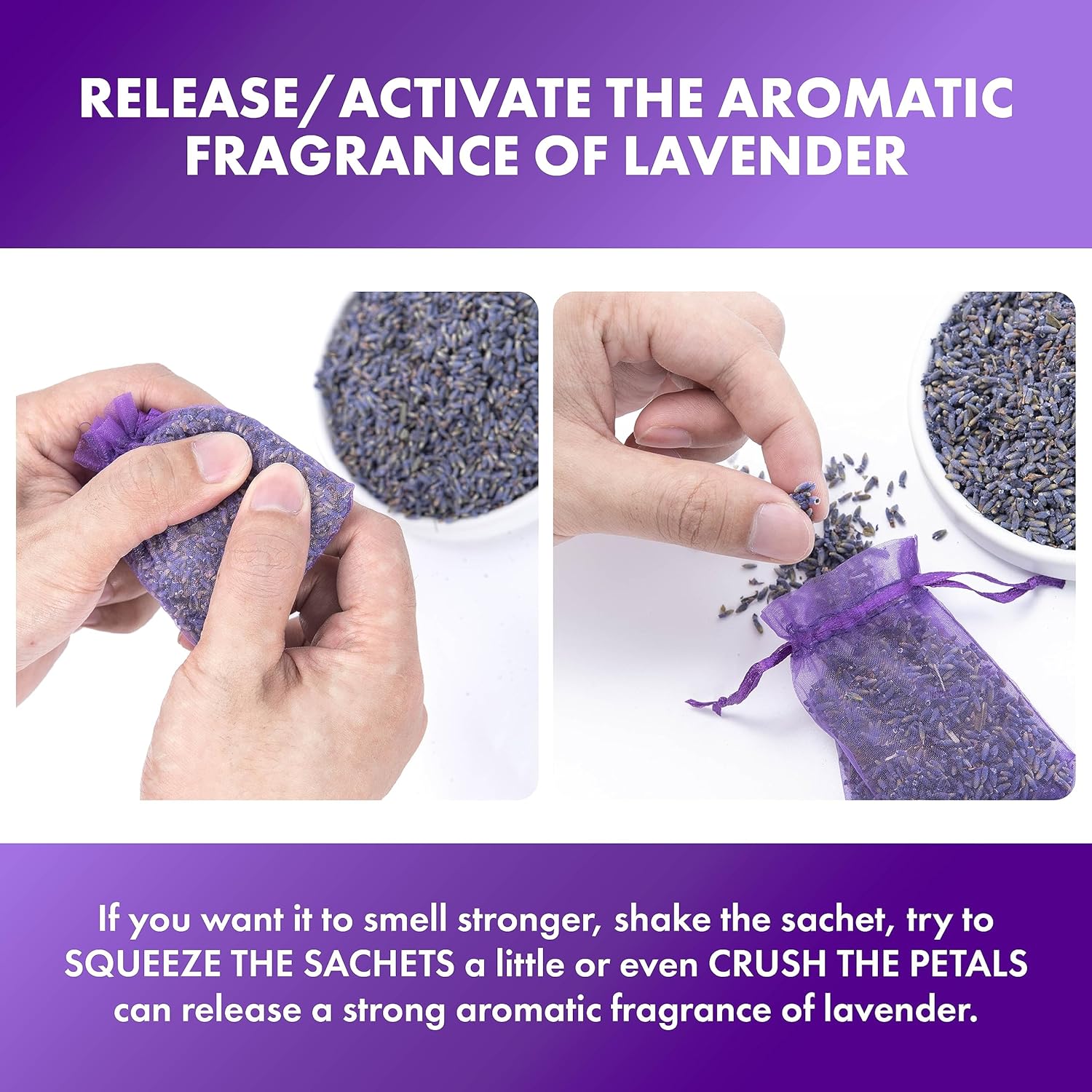 French Lavender Sachets Set of 24 Purple Home Fragrance