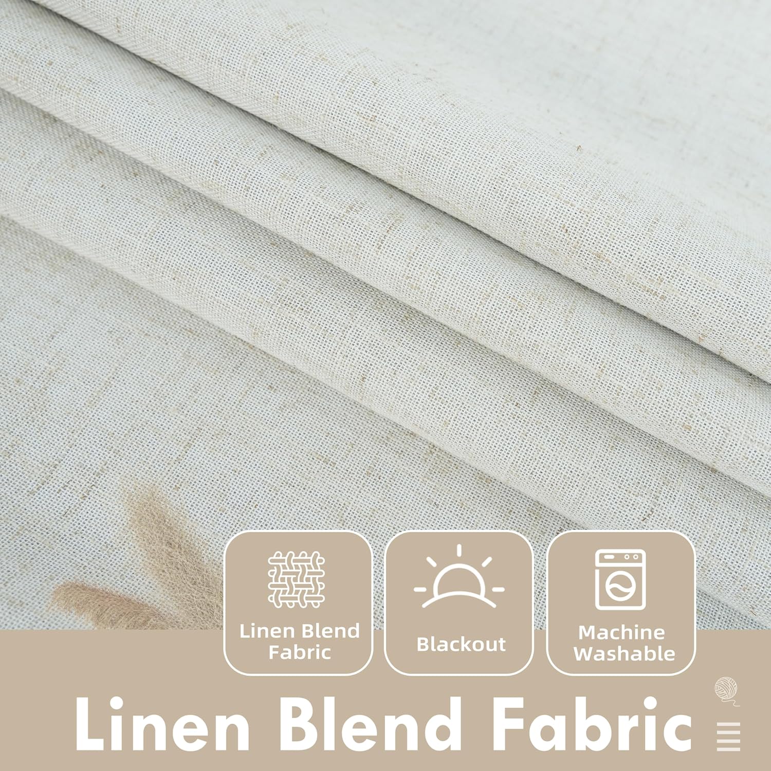 DriftAway Double Layer Linen Blackout Tie Up Curtains