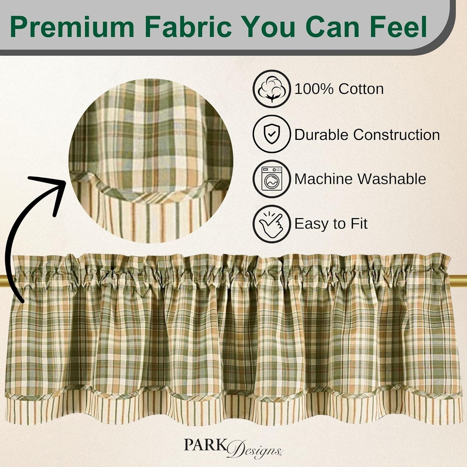 Park Designs Rosemary Lined Layer Valance Wine 72x16