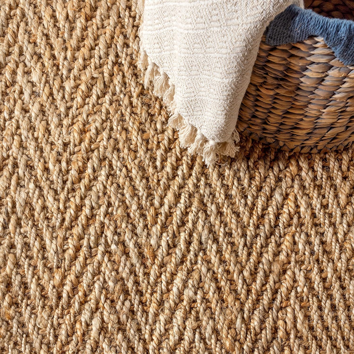 JONATHAN Y NFR101A-28 Jute Hand Woven Herringbone Indoor Runner Rug