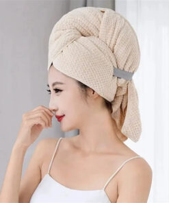 60x100cm Super Absorbent Elastic Band Head Towel for Women's Hair Drying - Extra Large Microfiber Hair Towel Wrap with Headband